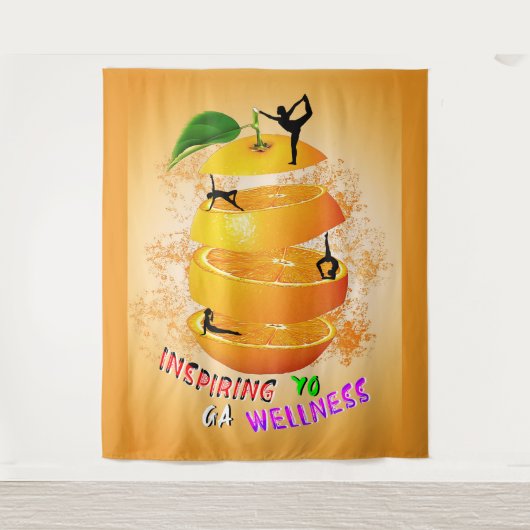 Inspirierend Wellness-Yoga Wandteppich (Vorderseite)