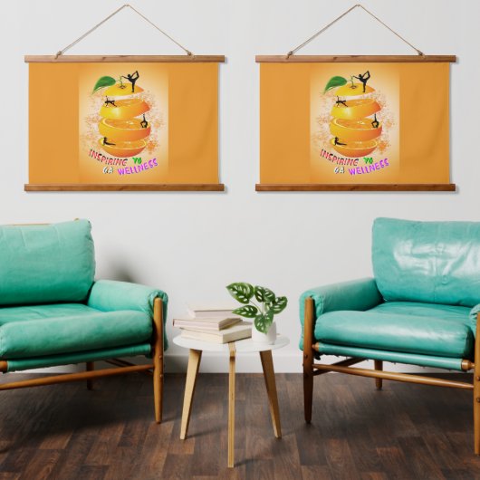 Inspirierend Wellness-Yoga Wandteppich Mit Holzrahmen (Wohnzimmer)