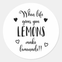 Inspirierend, wenn das Leben einem Zitronenaufkleb