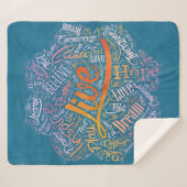 Inspirierend Wort-Wolken-Kunst in Lotus Sherpadecke (Vorderseite (Horizontal))
