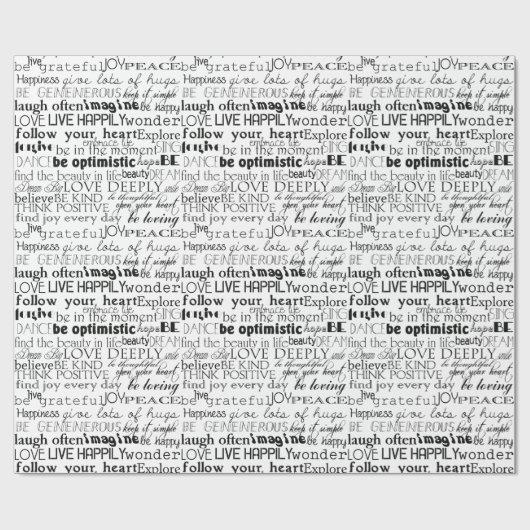 Inspirierend Wörter Geschenkpapier (Flach)