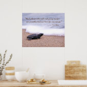 Inspirierend Zitat Baby Sea Turtle Sand Ocean Poster (Küche)