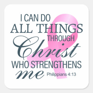 Inspirierend Zitat Brustkrebs-Bewusstsein   Aufkle Quadratischer Aufkleber