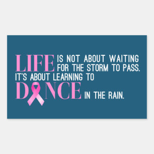 Inspirierend Zitat Brustkrebs-Bewusstsein   Aufkle Rechteckiger Aufkleber