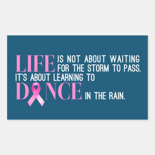 Inspirierend Zitat Brustkrebs-Bewusstsein | Aufkle Rechteckiger Aufkleber (Vorderseite)