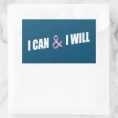 Inspirierend Zitat Brustkrebs-Bewusstsein | Aufkle Rechteckiger Aufkleber (Tasche)