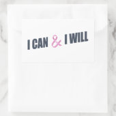 Inspirierend Zitat Brustkrebs-Bewusstsein | Aufkle Rechteckiger Aufkleber (Tasche)