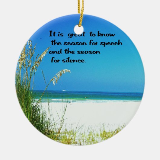 Inspirierend Zitat die Töne der Ruhe Keramik Ornament (Vorne)