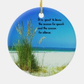 Inspirierend Zitat die Töne der Ruhe Keramik Ornament (Hinten)