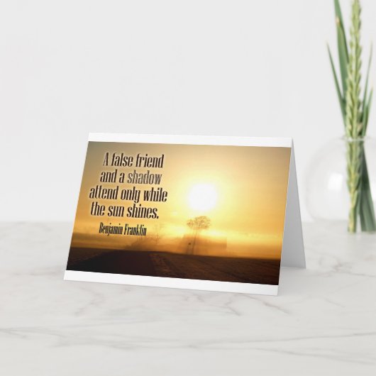 Inspirierend Zitat durch Benjamin Franklin Karte (Vorderseite)