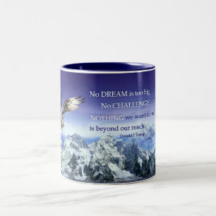 Inspirierend Zitat Eagle Donald Trump u. Berge Zweifarbige Tasse