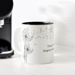 Inspirierend Zitat Grafischer Kronleuchter Zweifarbige Tasse