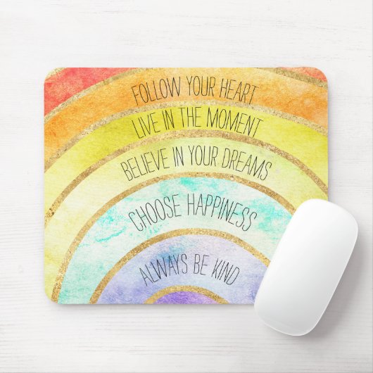 Inspirierend Zitat-Regenbogen Mousepad (Mit Mouse)