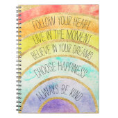 Inspirierend Zitat-Regenbogen Notizblock (Vorderseite)