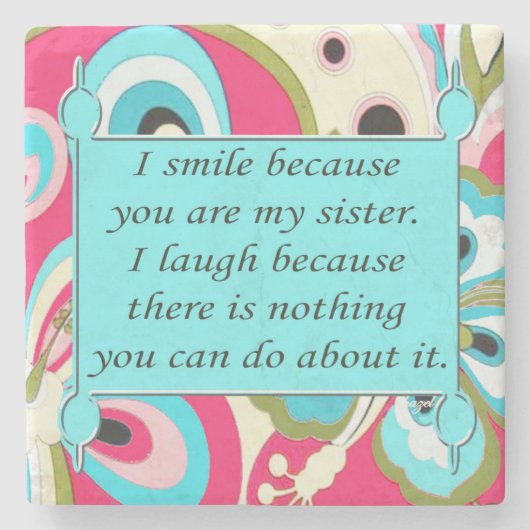 Inspirierend Zitat, Schwestern Steinuntersetzer (Vorderseite)