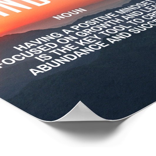 Inspirierend Zitat über einen positiven Mindset Poster (Ecke)