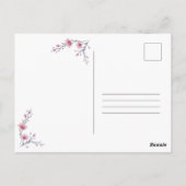 Inspirierende Affirmation mit rosa Blüten Postkarte (Rückseite)