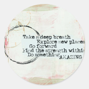 inspirierende Anführungskleber Runder Aufkleber