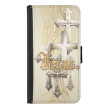 Inspirierende Bibel Beige Kreuze Gold Jesus