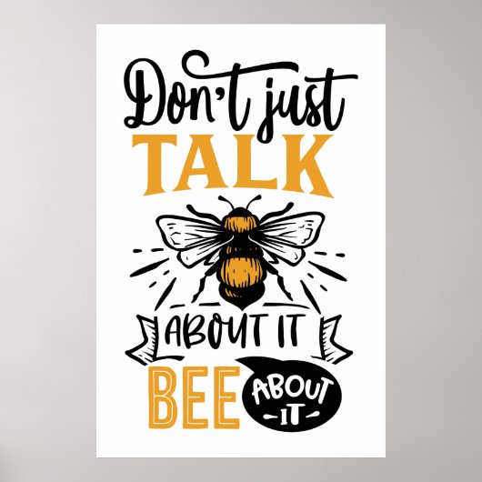 inspirierende Bienen lieben Wortkunst Poster (Vorne)