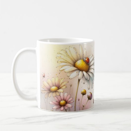Inspirierende Blumen Kaffeetasse (Links)