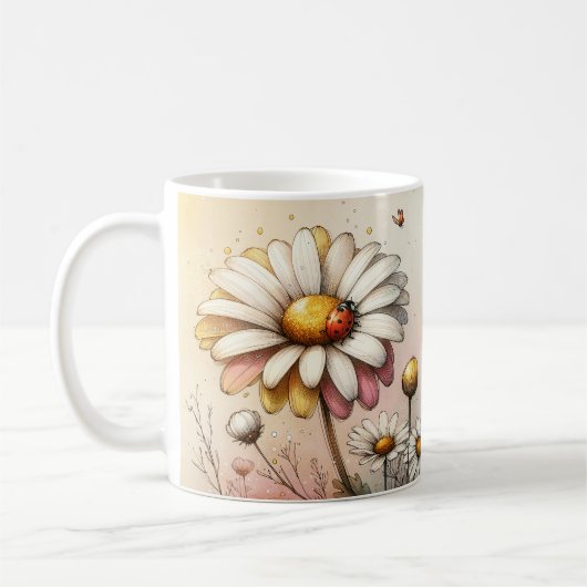 Inspirierende Blumen Kaffeetasse (Links)