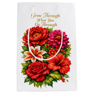 Inspirierende Blumengeschenktüte – „Wachse hindurc Mittlere Geschenktüte