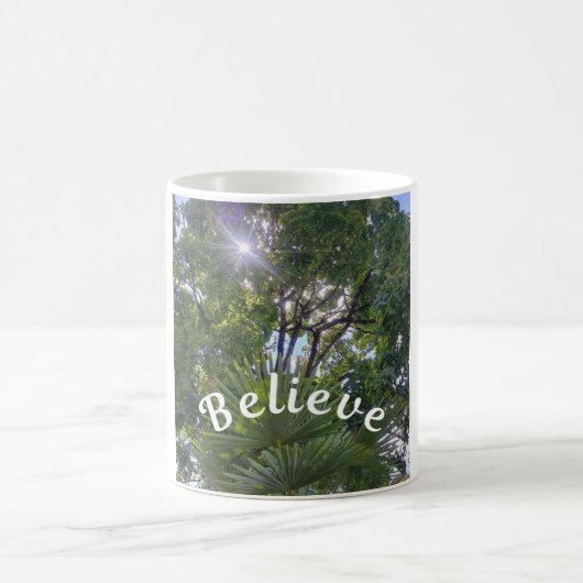 Inspirierende Botschaft: "Glauben" Kaffeetasse (Mittel)