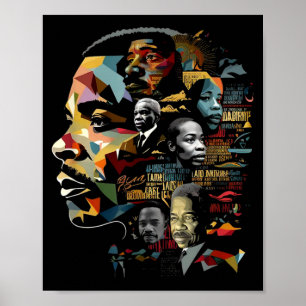 Inspirierende Collage schwarzer Geschichtsführer Poster