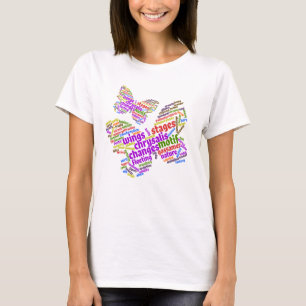 Inspirierende Elegante Schmetterlings-Tag-Wolke T-Shirt
