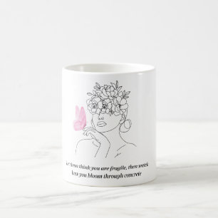 Inspirierende feministische Zitat-Linienkunst Kaffeetasse