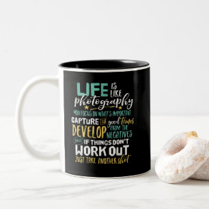 Inspirierende Fotografie Lebenszitat Fotograf Zweifarbige Tasse
