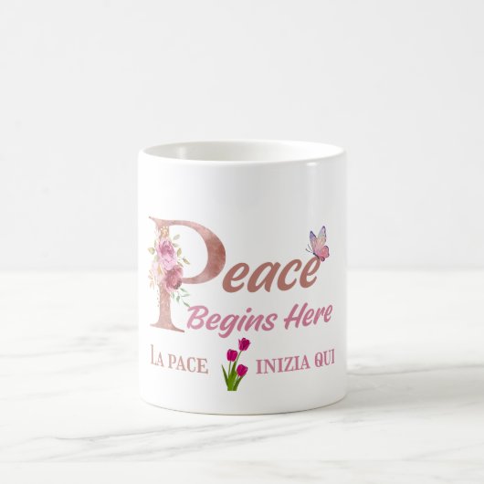 Inspirierende Friedensschmetterlingskunst Kaffeetasse (Mittel)