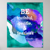inspirierende Gandhi Zitat Poster Aquarellfarbe (Vorne)