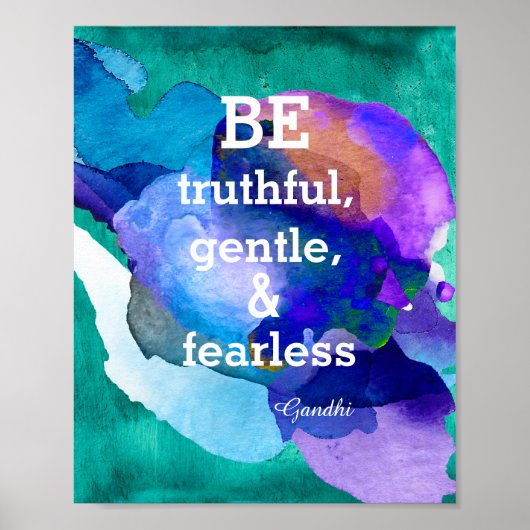 inspirierende Gandhi Zitat Poster Aquarellfarbe (Vorne)