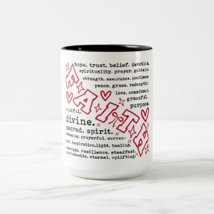 Inspirierende Glaubenswörter Zweifarbige Tasse