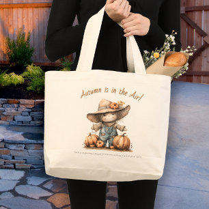 Inspirierende große Herbst-Vogelscheuche-Tasche Jumbo Stoffbeutel