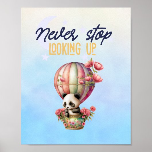 inspirierende Heißluftballon Panda Poster drucken (Vorne)