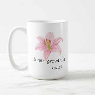Inspirierende innere Wachstumsblume rosa Lilie Kaffeetasse