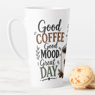 Inspirierende Kaffee-Zitat Schwarzer Griff Keramik Milchtasse