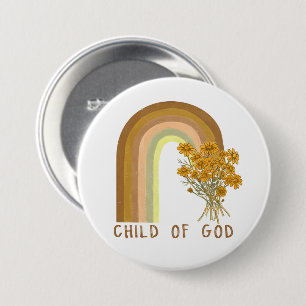 Inspirierende Kind-Gott-Wortkunst Button