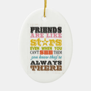 Inspirierende Kunst - Freunde sind wie Sterne. Keramikornament