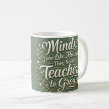 Inspirierende Lehrermug – Köpfe sind wie Blumen