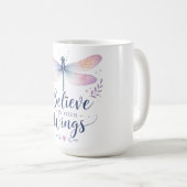 Inspirierende Libelle/Glaube an deine Flügel Kaffeetasse (VorderseiteRechts)