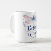 Inspirierende Libelle/Glaube an deine Flügel Kaffeetasse (Vorderseite Links)