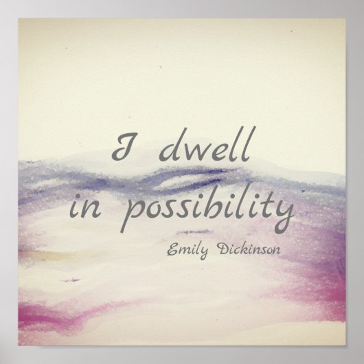 inspirierende literarische Dickinson zitieren Aqua Poster (Vorne)