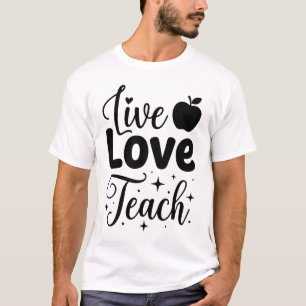 Inspirierende Live Liebe Lehre Apfel-Typografie Te T-Shirt