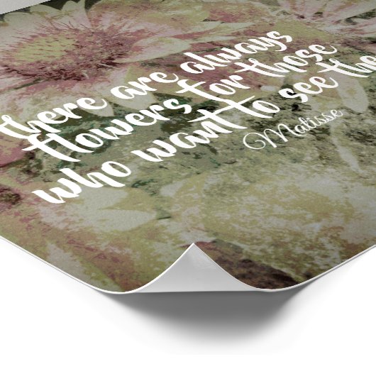 inspirierende Matisse Zitat Poster Blume (Ecke)
