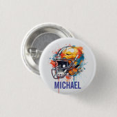 Inspirierende Motivierende Fußballhelm Name Button (Vorne & Hinten)