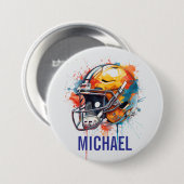 Inspirierende Motivierende Fußballhelm Name Button (Vorne & Hinten)
